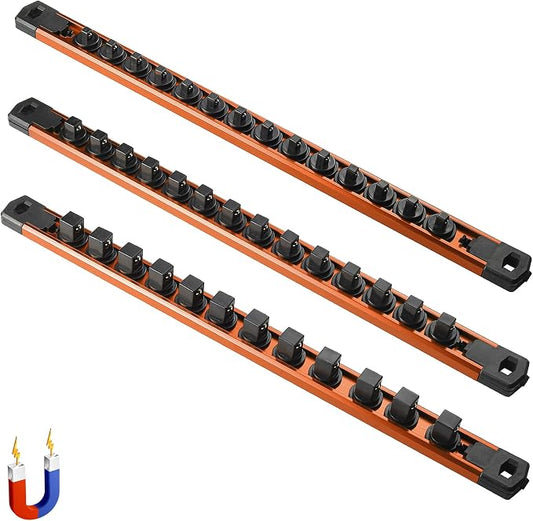 ALOANES 3-Piece Magnetic Rail Organizer, Heavy Duty Aluminum Rails, 360 Swivel by Aloanes
