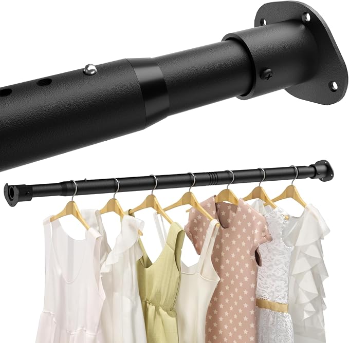 Closet Rods for Hanging Clothes, 16.5-90 Inch Adjustable Closet Hanging Rod by MIUVIBENI
