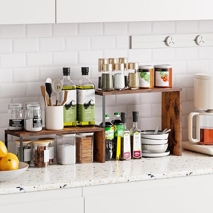 Kitchen Countertop Organizer, Spice Rack Cabinet Organizer Shelf Stackable - Image 3