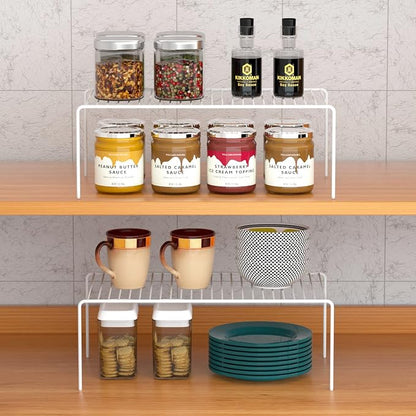 Kitchen Cabinet Shelf Organizer Set of 5, Large Metal Wire Pantry Storage - Image 3