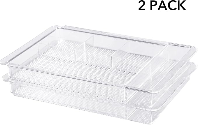 Oubonun Expandable Drawer Organizer 11.1” to 19.2” Width, Shallow Cosmetic - Image 6