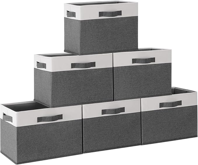 GhvyenntteS 6 Pack Fabric Storage Bins, Foldable Storage Baskets by GhvyenntteS