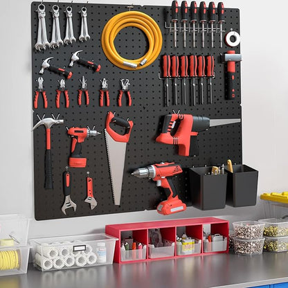 FZK 36pcs Pegboard Kit, Peg Board, Peg Board Hooks, Includes 4 Black Pegboard - Image 7