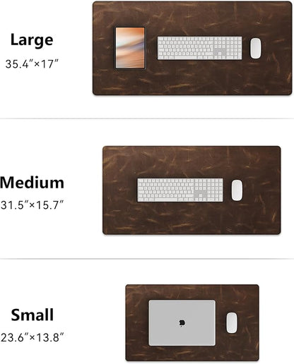 YSAGi Leather Desk Mat, 31.5"x15.8"Real Leather Desk Pad, 3mm Thick Desk Blotter - Image 9