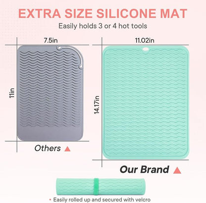 Oversize Silicone Heat Resistant Mat, Portable Travel Mat Cover - Image 3