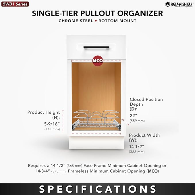 Rev-A-Shelf Kitchen Cabinet Wire Pullout Shelf and Drawer Organizer Pantry - Image 5
