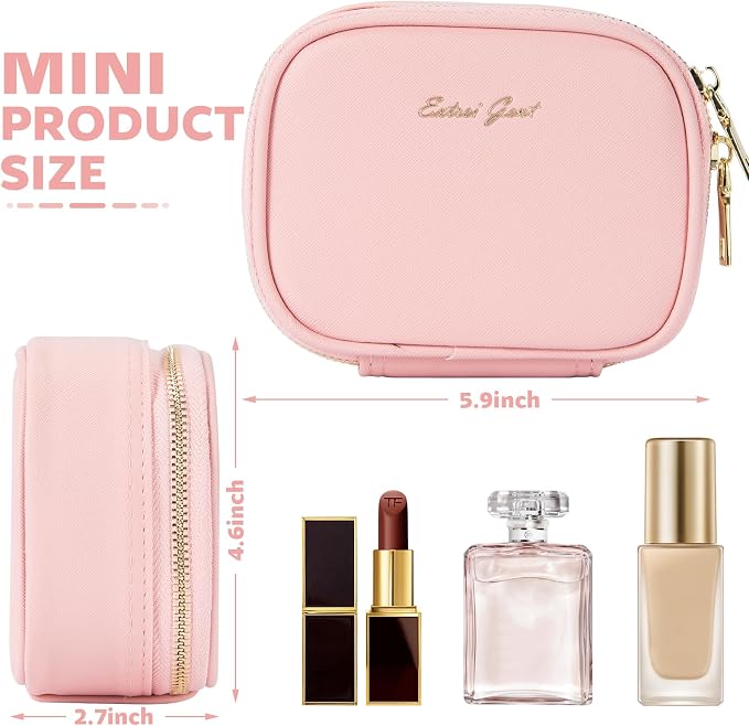 Small Makeup Bag with Led Mirror, Mini Travel Make up Bag 3 Light Modes - Image 2
