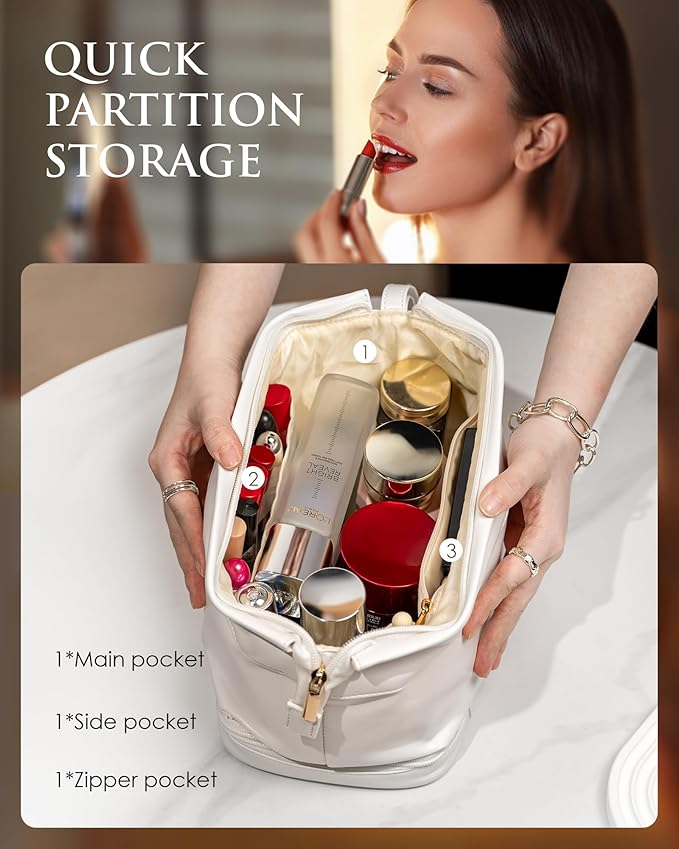 Girl Gift Ideas, Initial Double Layer Cosmetic Bag - Image 4