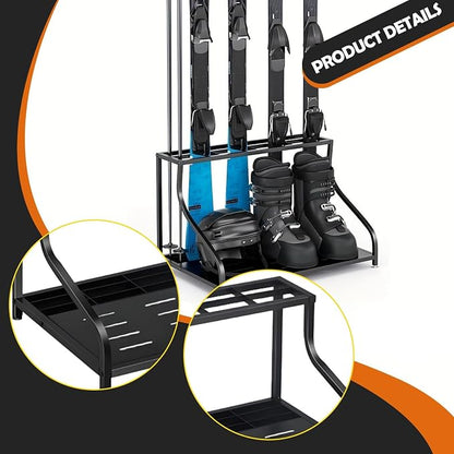 Ski Storage Rack for Garage Ski Equipment Accessories Organizer Practical - Image 2