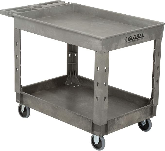 Global Industrial Plastic 2 Tray Shelf Service & Utility Cart, 44” x 25-1/2” - Image 7