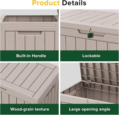 45 Gallon Resin Deck Box, Waterproof Outdoor Storage Box - Image 5