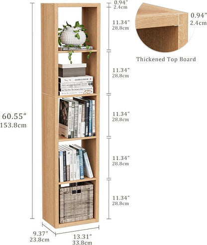 Tall Cube Storage Organizer Bookcase, 5 Tier 11 inch Open Back Cubical Shelf - Image 3