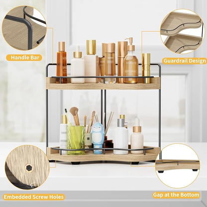 2-Tier Corner Bathroom Counter Organizer - Image 4