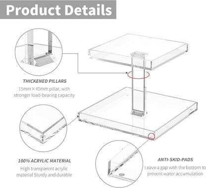 2-Tier Perfume Tray, Acrylic Perfume Stand Organizer Vanity Trays Makeup - Image 3