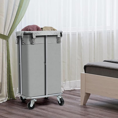 Laundry Basket with Wheels, Rolling Laundry Hamper with Removable Bag, 100L - Image 2