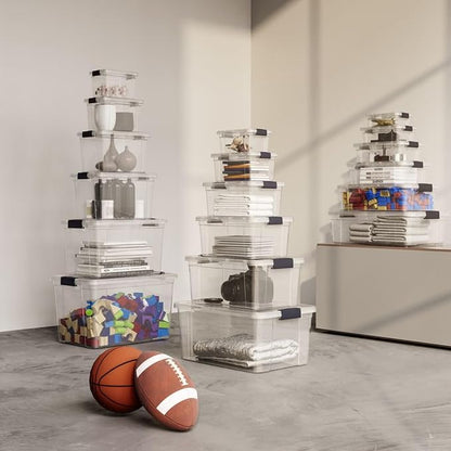 Superio Storage Bins with Lids- 6 Pack, 21 Qt Clear Boxes - Image 6