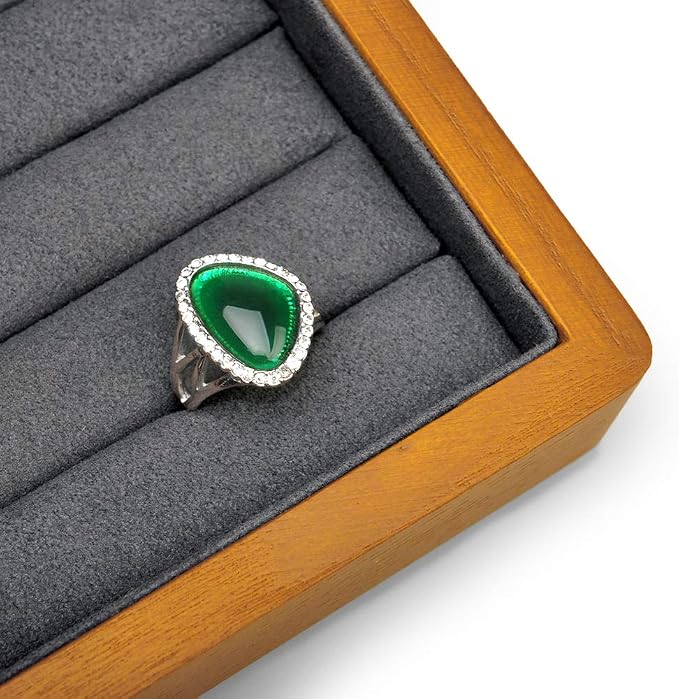 Oirlv Solid Wood Ring Jewelry Box Organizer Earrings Jewelry Drawer Organizer - Image 4