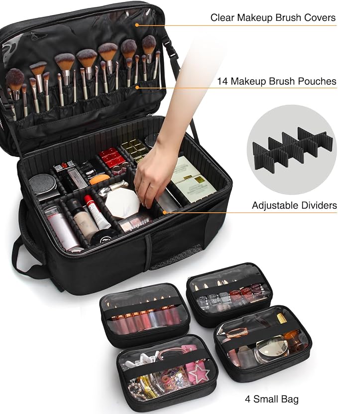 Makeup Backpack Professional Makeup Artist Bag Extra Large Cosmetic Bags - Image 3