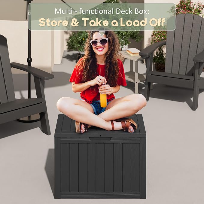 Outdoor Storage Box, Weather-Resistant Resin Deck Box - Image 5