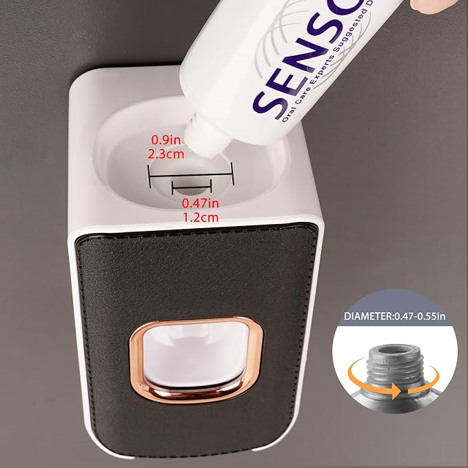 2 Slot Toothbrush Holder and Toothpaste Dispenser Wall Mounted, Automatic - Image 4