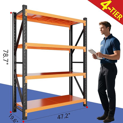 79" H Garage Shelving, 3500LBS Heavy Duty Storage Rack, 4 Tiers Metal Storage - Image 2