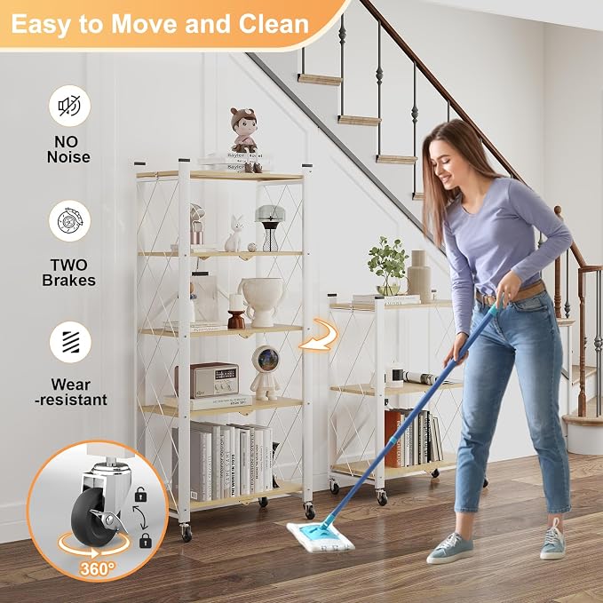 5-Tier Foldable Storage Shelves - Image 4