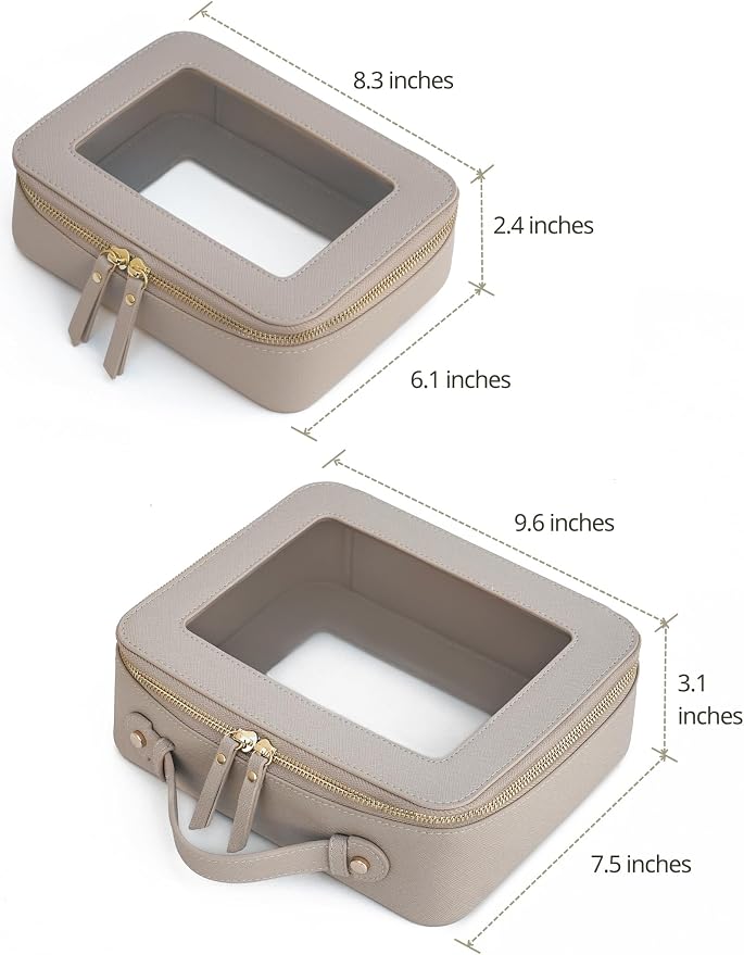 Popvibe Clear Makeup Bag Travel Cosmetic Case Transparent Toiletry Bag - Image 2