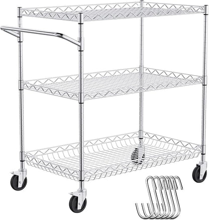 VEVOR Kitchen Utility Cart, 3 Tiers, Wire Rolling Table by VEVOR