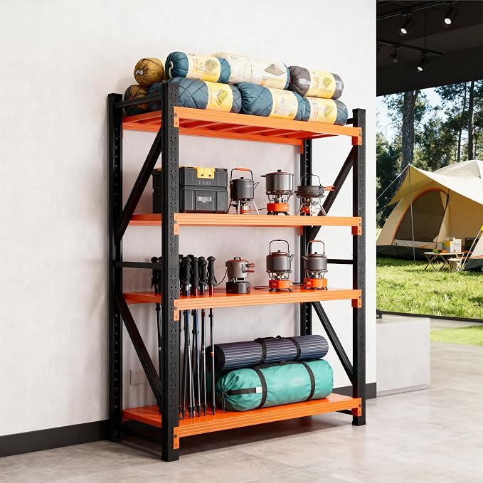79" H Garage Shelving, 3500LBS Heavy Duty Storage Rack, 4 Tiers Metal Storage by Unknown