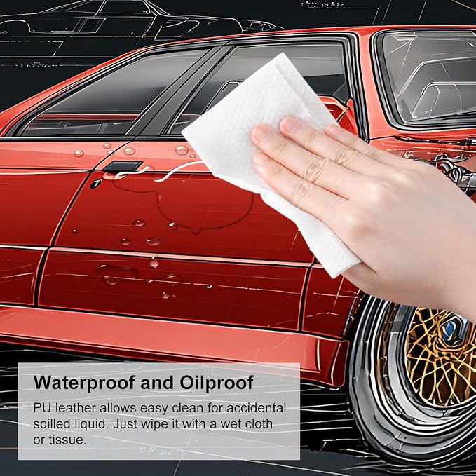 Retro Car Blueprint Mouse Pad – Large Extended Desk Mat 31.5 x 11.8 in – - Image 7