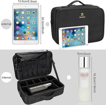 Relavel Makeup Bag Travel Makeup Train Case 13.8 inches Large Cosmetic Case - Image 7