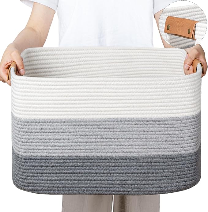 danpinera Blanket Basket, 72L Rectangle Large Basket by danpinera