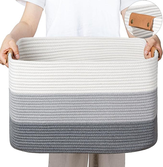 danpinera Blanket Basket, 72L Rectangle Large Basket by danpinera