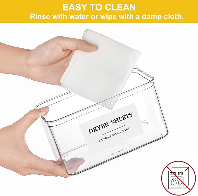 Dryer Sheet Holder with Lid, Dryer Sheet Dispenser with 4 Labels, Laundry Sheet - Image 7