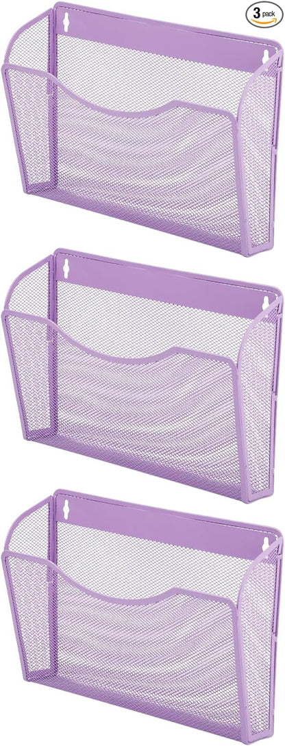 EASEPRES 3 Single Pocket Mesh Hanging File Organizer, Vertical Wall Mounted by EASEPRES