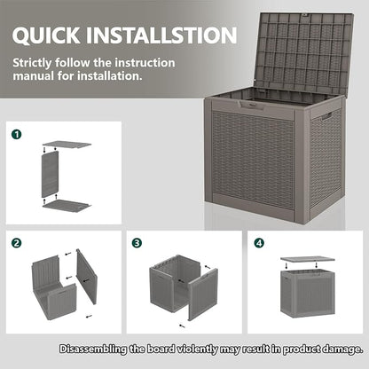 31 Gallon Deck Box, Resin Outdoor Storage Box, Waterproof and UV Resistant Deck - Image 8