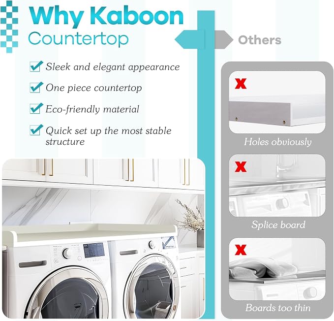 Kaboon Washer Dryer Countertop, Melamine Countertop - Image 4
