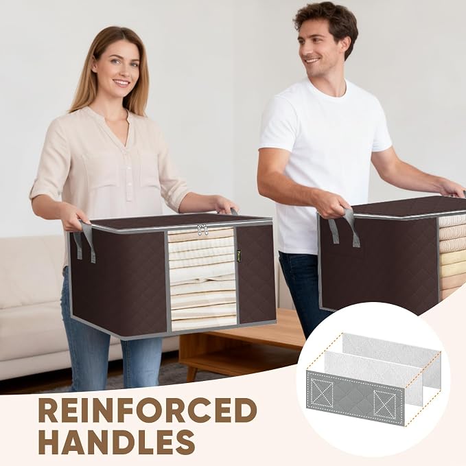 BALEINE 8 Pack Clothes Storage Bags, 16 Gallon Storage Containers - Image 5