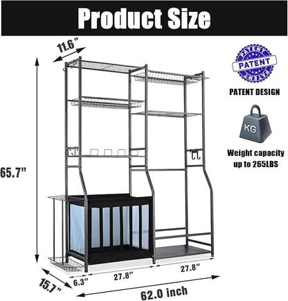 Mythinglogic Garage Sports Equipment Storage, 2 Golf Bag Storage Stand and - Image 6