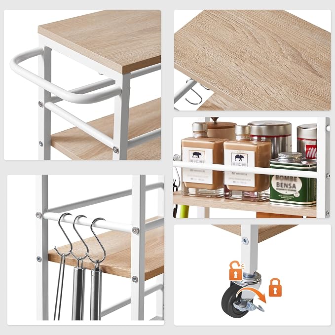 IBUYKE 7.8" Slim Rolling Cart, 4 Tier Metal Kitchen Laundry Storage Cart - Image 7