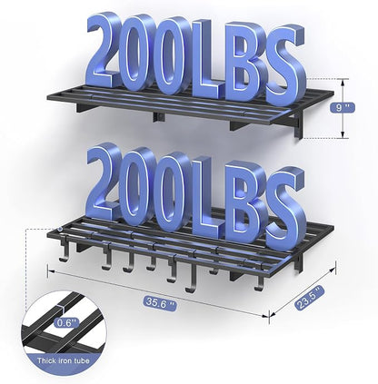 2-Pack 2x3ft Garage Shelving Wall Mounted, 400LB Capacity - Image 3