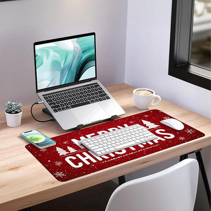 Merry Christmas Gaming Mouse Pad 35.4"x15.7"Desk Mat Anti-Slip Rubber Base & - Image 7