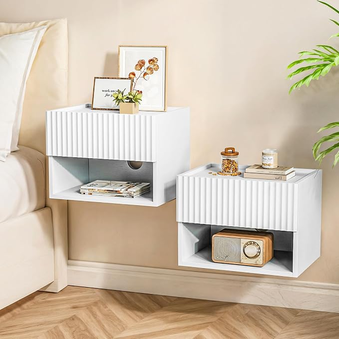 Floating Nightstand Bedroom Bedside Table by Lazzanto