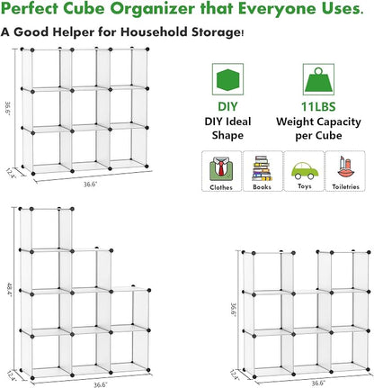 C&AHOME Cube Storage, 9-Cube Plastic Closet Cabinet Organizer, DIY Stackable - Image 6
