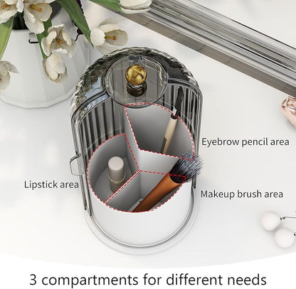 Makeup Brush Holder with Dustproof Cover 360 Rotating Makeup Brush Organizer - Image 5