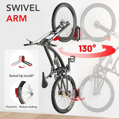 Swivel Bike Rack Wall Mount, Bike Hangers - Image 4