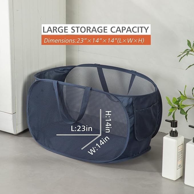 Sturdy Mesh Laundry Hamper Basket Bag, Pop up Basket - Image 5