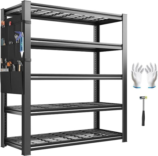 REIBII Storage Shelves, Heavy Duty Garage Shelving Load 2500LBS, 5-Tier Garage by REIBII