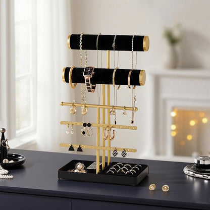 Lolalet Bracelet Display Stand Necklaces Holder, 5 Tiers Jewelry Organizer and - Image 5