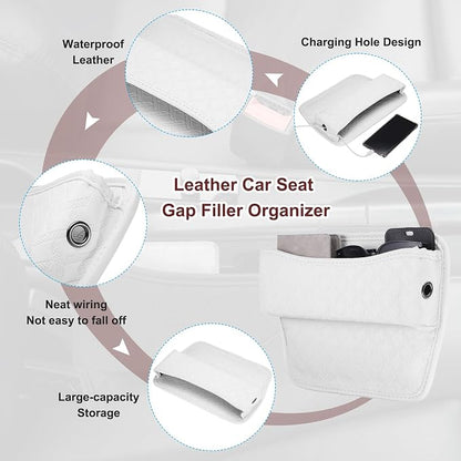 HARFINGTON 2pcs Car Seat Gap Filler Organizer 11.5 x 8 x 2.1 Inch Leather - Image 3